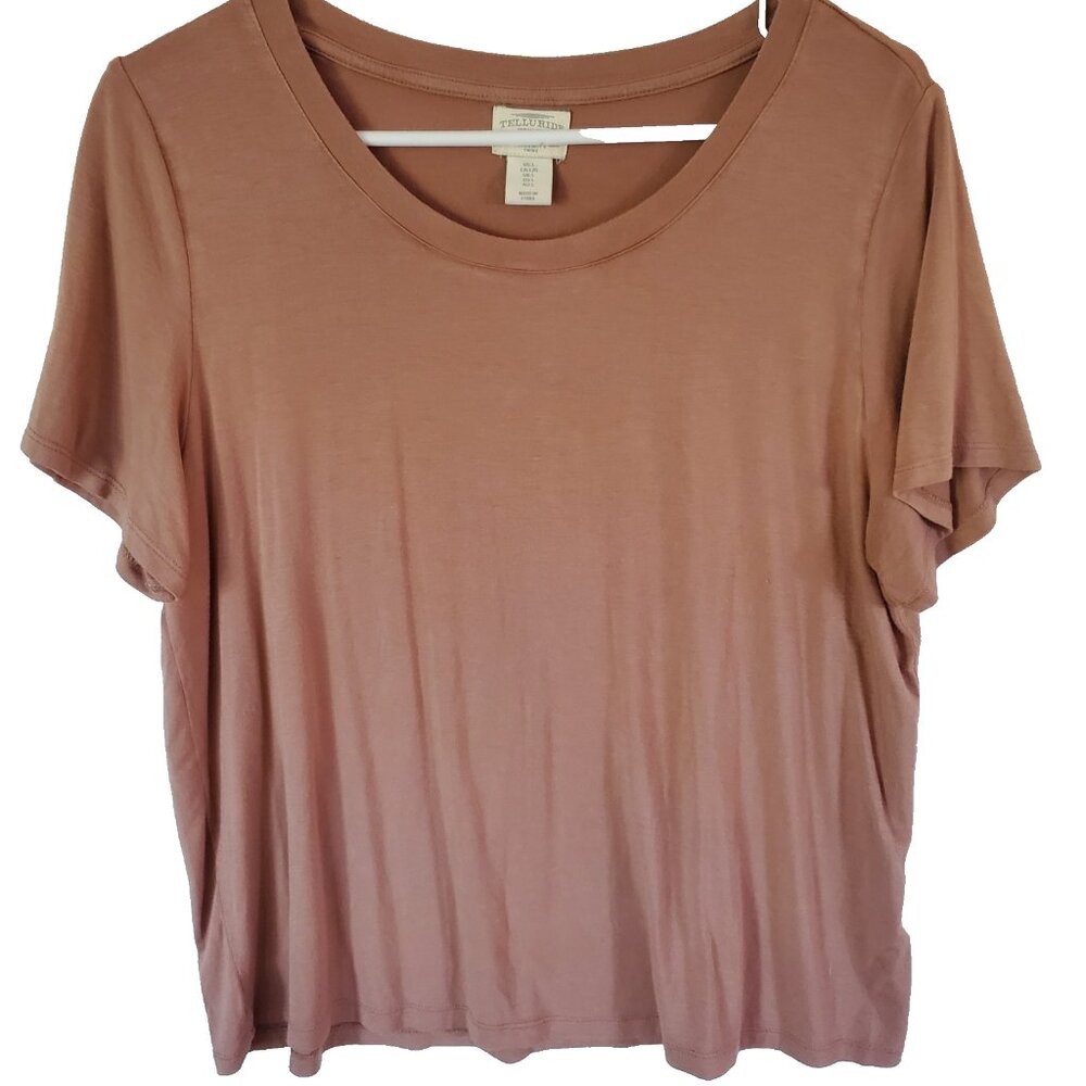 Telluride Clothing Co‎ Womens Top Size L Tan Minimalist Capsule
